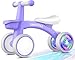 Umatoll Colorful Lighting Baby Balance Bike for 1 Year Old Boys Girls 1224 Months Toddler Bike with Basket Adjustable Seat First Birthday Gift Purple - Image 3