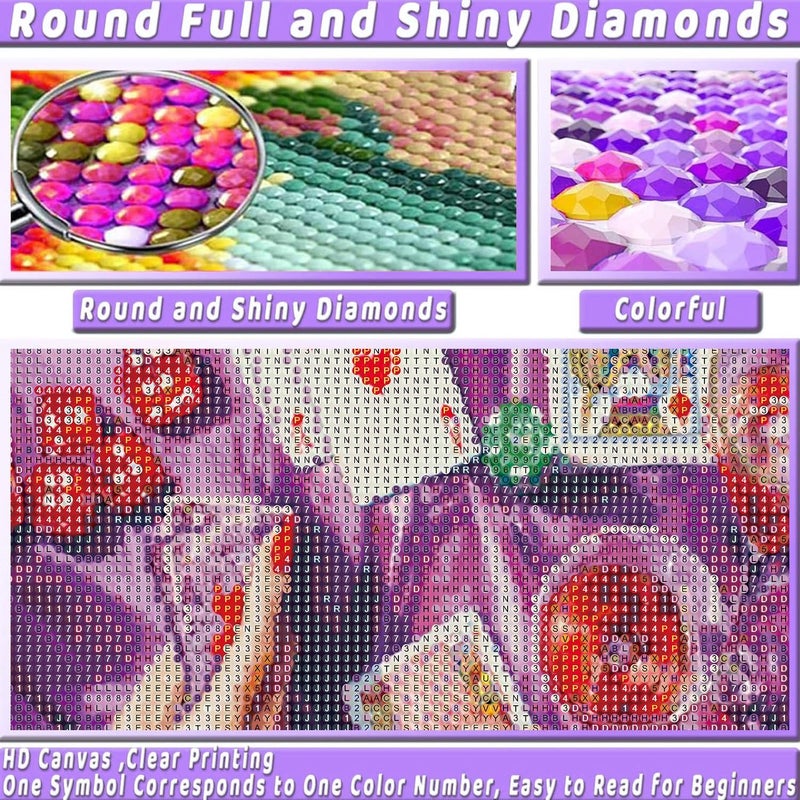 KICHANG Vintage Poker Diamond Art Kits for Adults Beginner,Purple DIY Modern Diamond Painting 5D Round Full Drill Diamond Dots Gem Art Crafts with Tools,Funny Crafts for Home Wall Decor&Gift-12x16in - Image 5