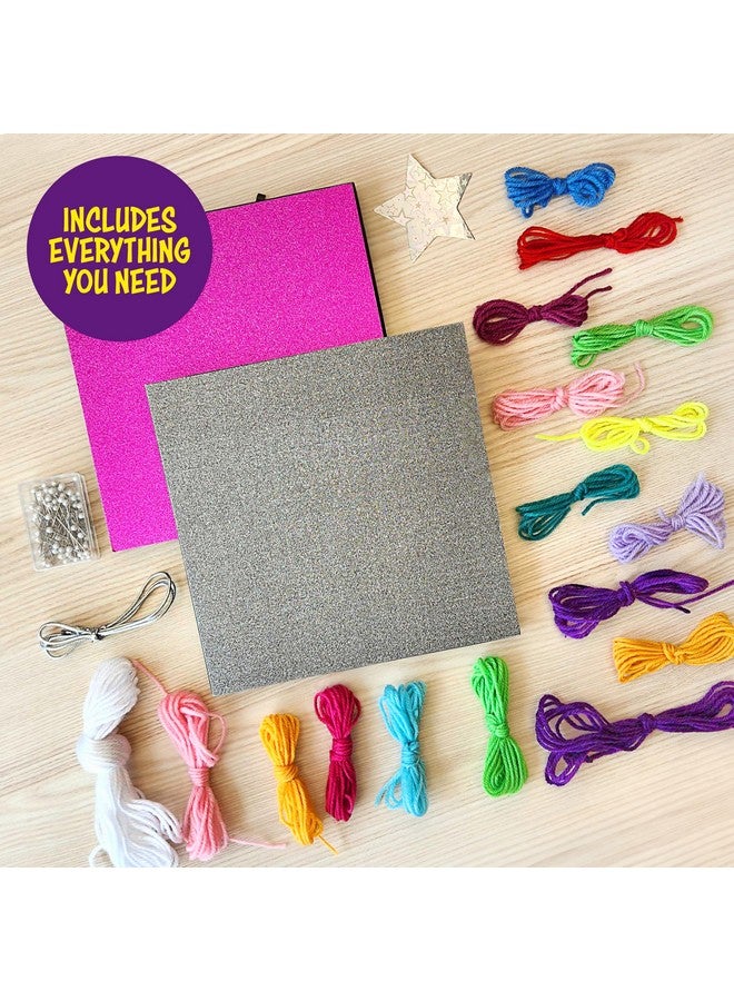 Dan&Darci مجموعة فن الخيوط دان ودارسي للأطفال - هدايا عيد ميلاد للبنات بعمر 12 سنة - مجموعات حرفية للبنات بعمر 10، 11، 12 - هدايا ألعاب يونيكورن ونجوم للأولاد - هدايا فنية - Image 3