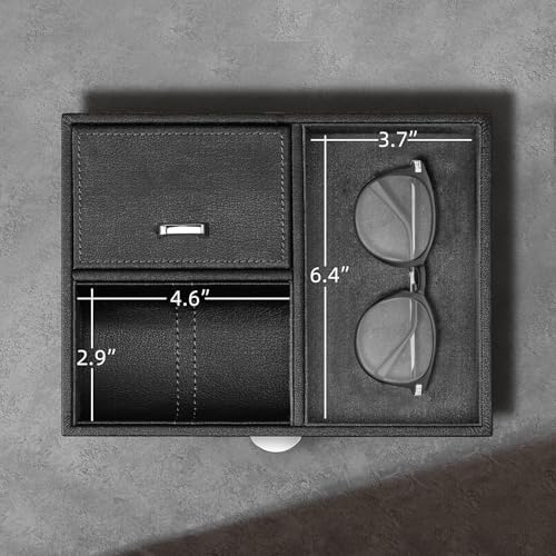 Vlando Automatic Double Watch Winder for Men - Watch Winder Box with Jewelry Organizer Tray for Father Husband Dad, Japanese Quiet Motor, LED Light, Adjustable Watch Pillows - Black - Image 4
