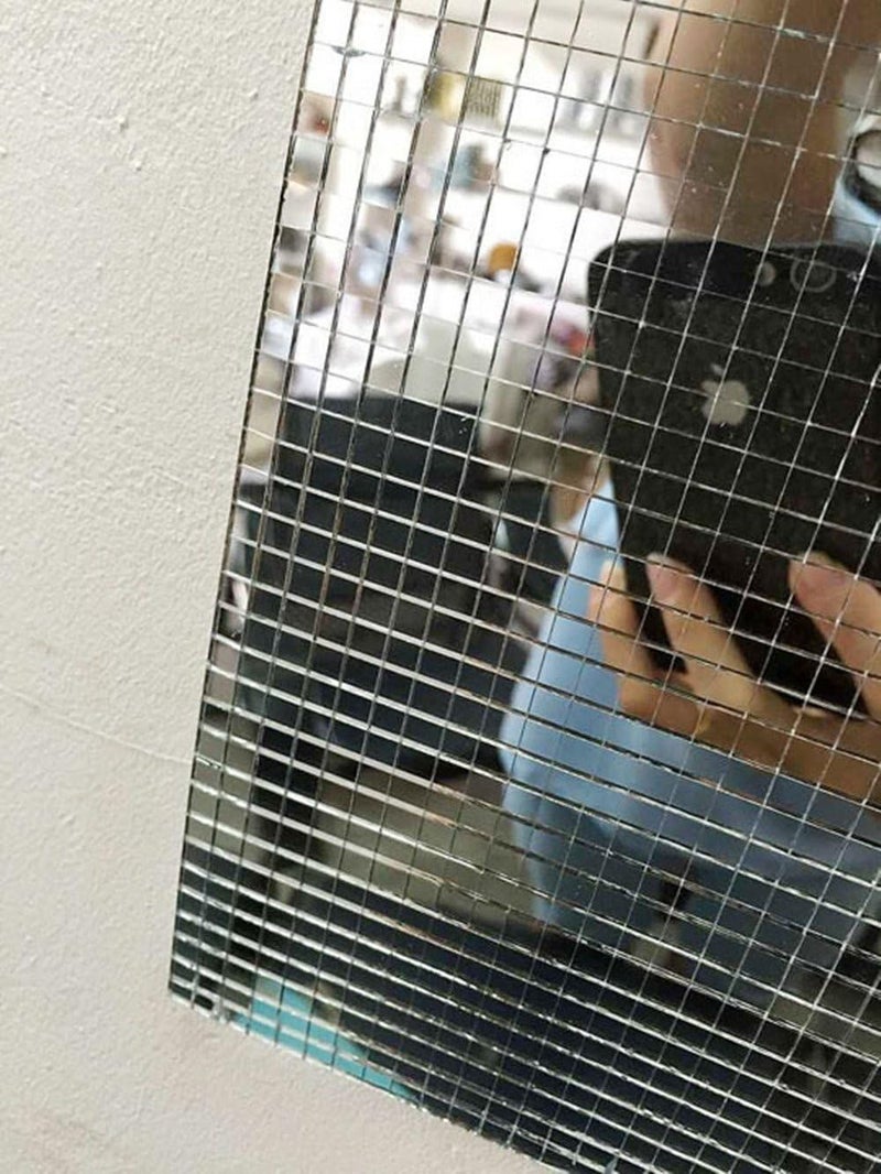 MEYA ورقة مرآة زجاجية مربعة صغيرة من الفسيفساء الزجاجية الحقيقية ذاتية اللصق 10 × 10 مم - Image 3
