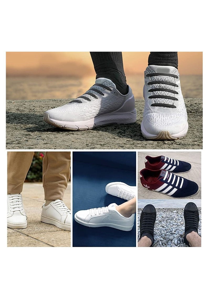 KASTWAVE No Tie Shoelaces for Adults, Stretch Silicone Elastic Shoe Laces, Lazy Quick Tie Tieless Waterproof Wash-free Shoe Laces for Sneakers Running Shoes, and Casual Shoes Black - Image 5