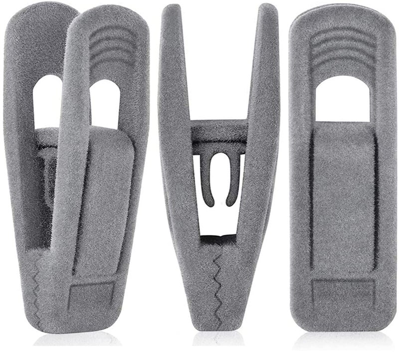 Tofiigrem Grey Hanger Clips For Velvet Hangers - 40 Pcs Gray Nonslip Velvet Hanger Clips  Skirt Hanger Flocking Clips Fit For Slim Velvet Hangers - Image 1