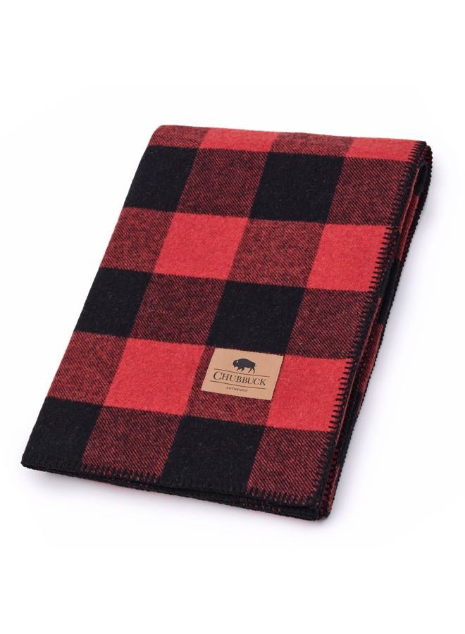 Chubbuck Authentic Chubbuck 100% Wool Blanket Camping (60" x 84") - Large Warm Blanket for Camping, Emergency, Outdoor Concerts and Home Use - Fire Retardant, Soft and Warm Blankets for Winter (Buffalo) - Image 1