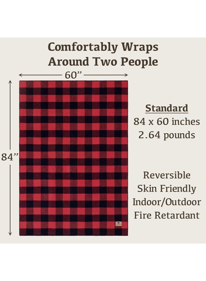 Chubbuck Authentic Chubbuck 100% Wool Blanket Camping (60" x 84") - Large Warm Blanket for Camping, Emergency, Outdoor Concerts and Home Use - Fire Retardant, Soft and Warm Blankets for Winter (Buffalo) - Image 2