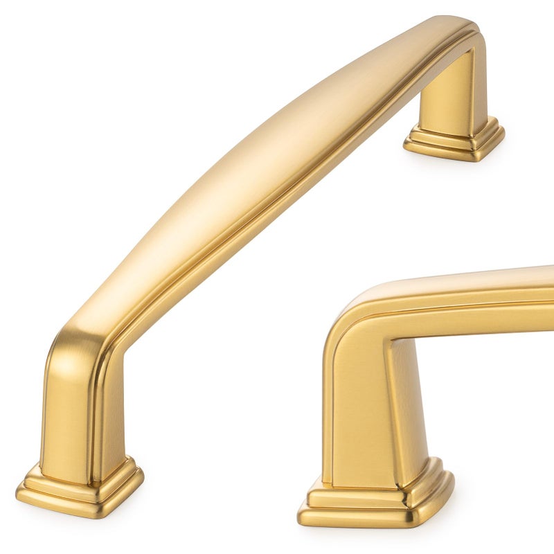 KOOFIZO 10 Pack 5 Inch Brushed Gold Kitchen Cabinet Pulls Brushed Gold Cabinet Handles Gold Cabinet Hardware for Kitchen Cabinets 1817 Drawer Dresser Cupboard Bedroom - Image 2