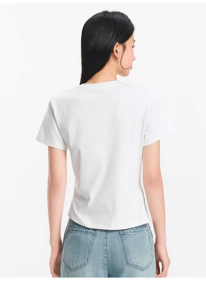 سيمير تيشيرت بتصميم طيات على الخصر للنساء - Image 3