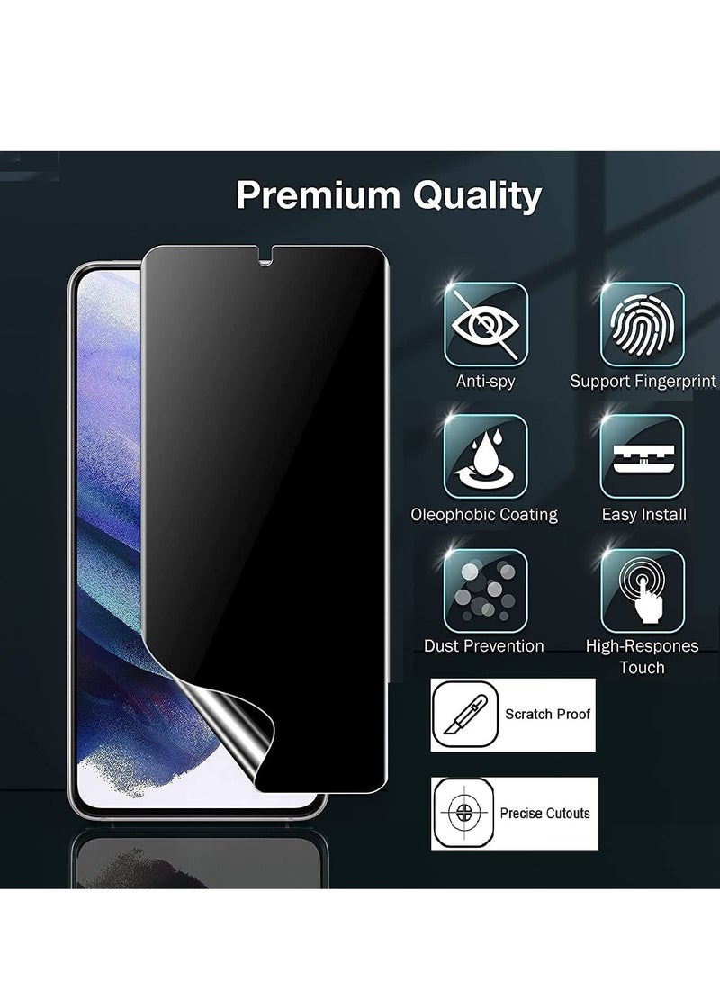 [2+2] Soft TPU Privacy Screen Protector for Samsung S23 5G (Not Glass), [Support Fingerprint ID] Anti-Spy Full Adhesive Flexible Film + Camera Lens Protector for S23 (S23, Privacy) - Image 4