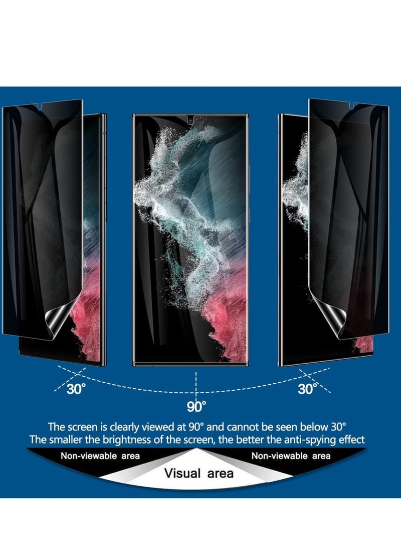 [2+2] Soft TPU Privacy Screen Protector for Samsung S23 5G (Not Glass), [Support Fingerprint ID] Anti-Spy Full Adhesive Flexible Film + Camera Lens Protector for S23 (S23, Privacy) - Image 2