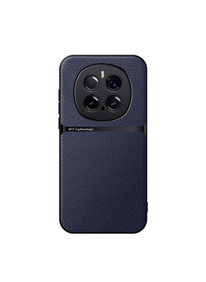 جراب (متوافق مع هاتف Honor Magic 7 Pro) مصنوع من جلد الليتشي، مغناطيسي، يوفر تغطية كاملة ومقاومة للصدمات، مصنوع من جلد فاخر، ومادة TPU سيليكون هجينة، يتميز بنسيج مانع للانزلاق ومقاوم للصدمات (أزرق).