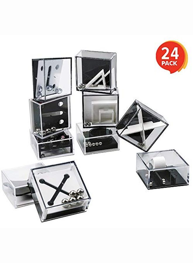 ArtCreativity Mini 3D Puzzle Cube Games For Kids Set Of 2412 Balance Game Challenges Portable Road Trip Fun Stress Relief Fidget Toy Birthday Party Favors For Boys And Girls - Image 1