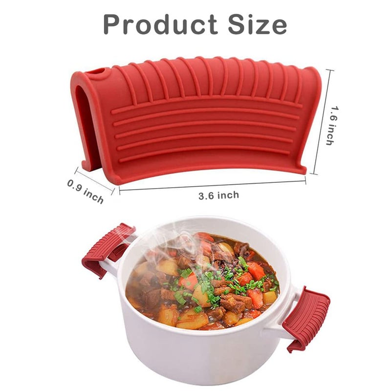Intatikoo 2 Pairs of Silicone Assist Handle Holder,Cast Iron Pan Skillet Handle Covers Soup POTS Pot Handle Holders,Handle Protectors Non-Slip Pot Holder Sleeve,Frying pan Casserole Oven Tray Cookware - Image 2