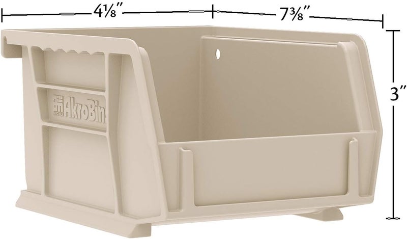 AkroMils 30220 AkroBins Plastic Storage Bins, Space-Saving Stackable Bins for Garage, Pantry, Craft Organization, 7-" x 4-" x 3-", Yellow, 24-Pack - Image 2
