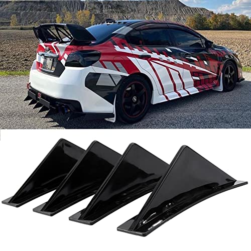 JMTBNO 4pcs Universal Curved Shape Rear Bumper Diffuser Shark Fin Spoiler Trim Covers Decoration Set Lip Wing SplitterBlack - Image 1