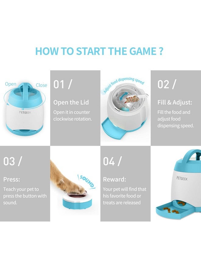 بيتجيك موزع مكافآت أوتوماتيكي مع زر تحكم عن بعد - لعبة نشاط تدريب الذاكرة - وحدة تغذية تدريب الذكاء للكلاب والقطط (أزرق) - Image 5