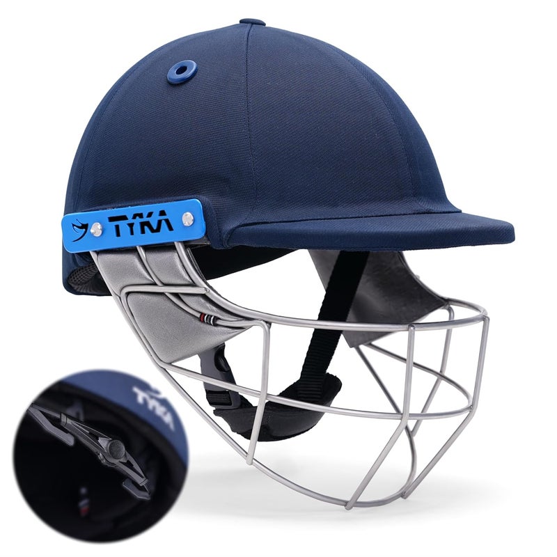 TYKA Force (Match) Steel Grill Cricket Helmet with Back Adjuster - Lightweight, Strong for Cricketers (Navy, Large) - Image 5