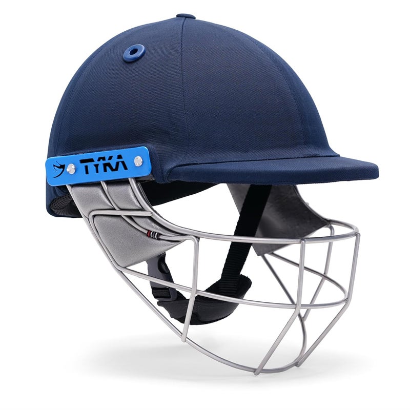 TYKA Force (Match) Steel Grill Cricket Helmet with Back Adjuster - Lightweight, Strong for Cricketers (Navy, Large) - Image 1
