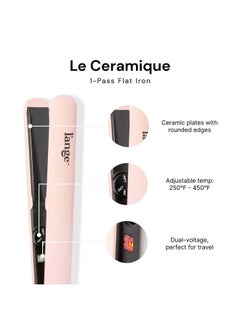 L'ANGE HAIR Le Ceramique 1-Pass Flat Iron Hair Straightener | Fast Heating Ceramic Flat Iron | Best Hot Tools Hair Straightening Iron to Lock in Moisture & Shine | Professional Hair Iron (Blush)  - Image 2
