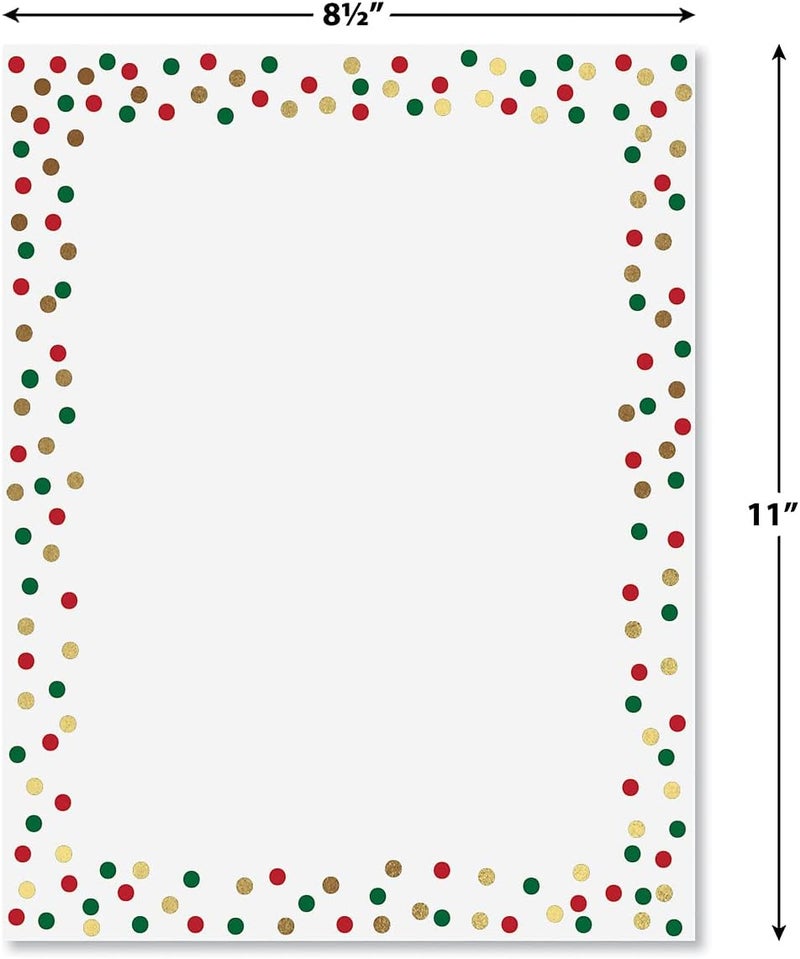Current Foil Confetti Letter Papers - Set of 25, Stationery Papers, 8.5" x 11", Computer Paper, 70# Text Paper, Holiday, Christmas, Invitations, Newsletters… - Image 2