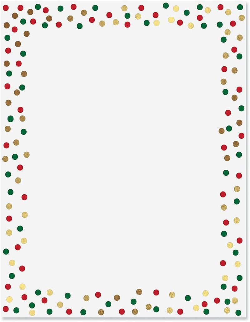 Current Foil Confetti Letter Papers - Set of 25, Stationery Papers, 8.5" x 11", Computer Paper, 70# Text Paper, Holiday, Christmas, Invitations, Newsletters… - Image 1