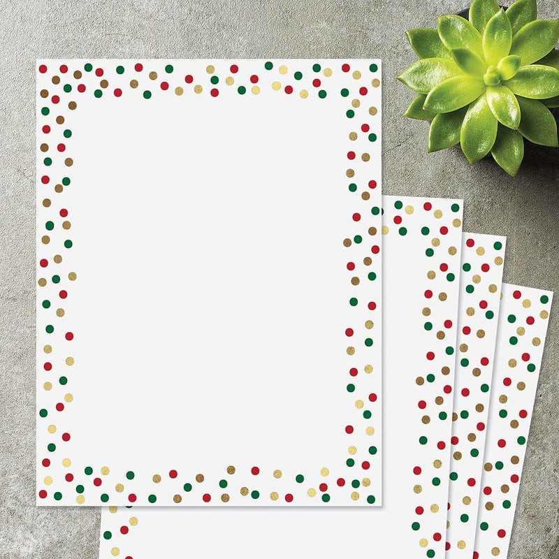 Current Foil Confetti Letter Papers - Set of 25, Stationery Papers, 8.5" x 11", Computer Paper, 70# Text Paper, Holiday, Christmas, Invitations, Newsletters… - Image 5