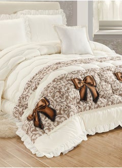 Moon 4 Pieces Single Size 160x210Cm Comforter Set Medium Filling Bedding Set for All Season Includes 1Comforter 1Bedsheet 1Pillow Shams and 1Cushion cases  - Image 4