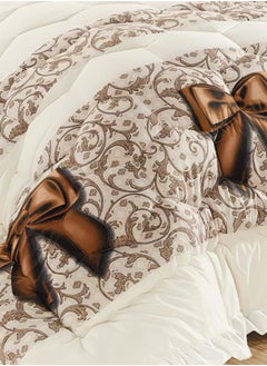 Moon 4 Pieces Single Size 160x210Cm Comforter Set Medium Filling Bedding Set for All Season Includes 1Comforter 1Bedsheet 1Pillow Shams and 1Cushion cases  - Image 5