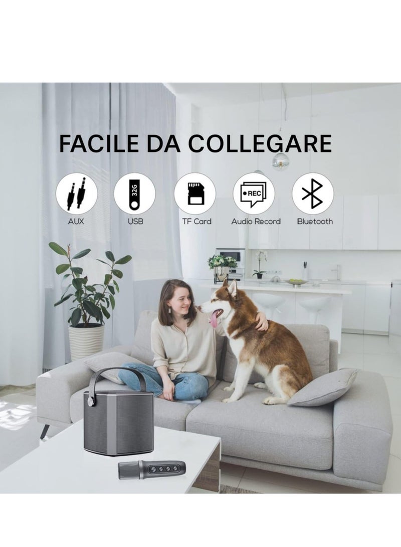 ELTRAZONE 2 Pack Karaoke Machine with UHF Wireless Microphones for Adults & Kids | Portable Bluetooth PA Speaker System | Supports Vocal Cut for Home Parties, Meetings, Weddings | Rechargeable, Loud Sound, LED Light Effects | Perfect for Celebrations & Events - Image 3