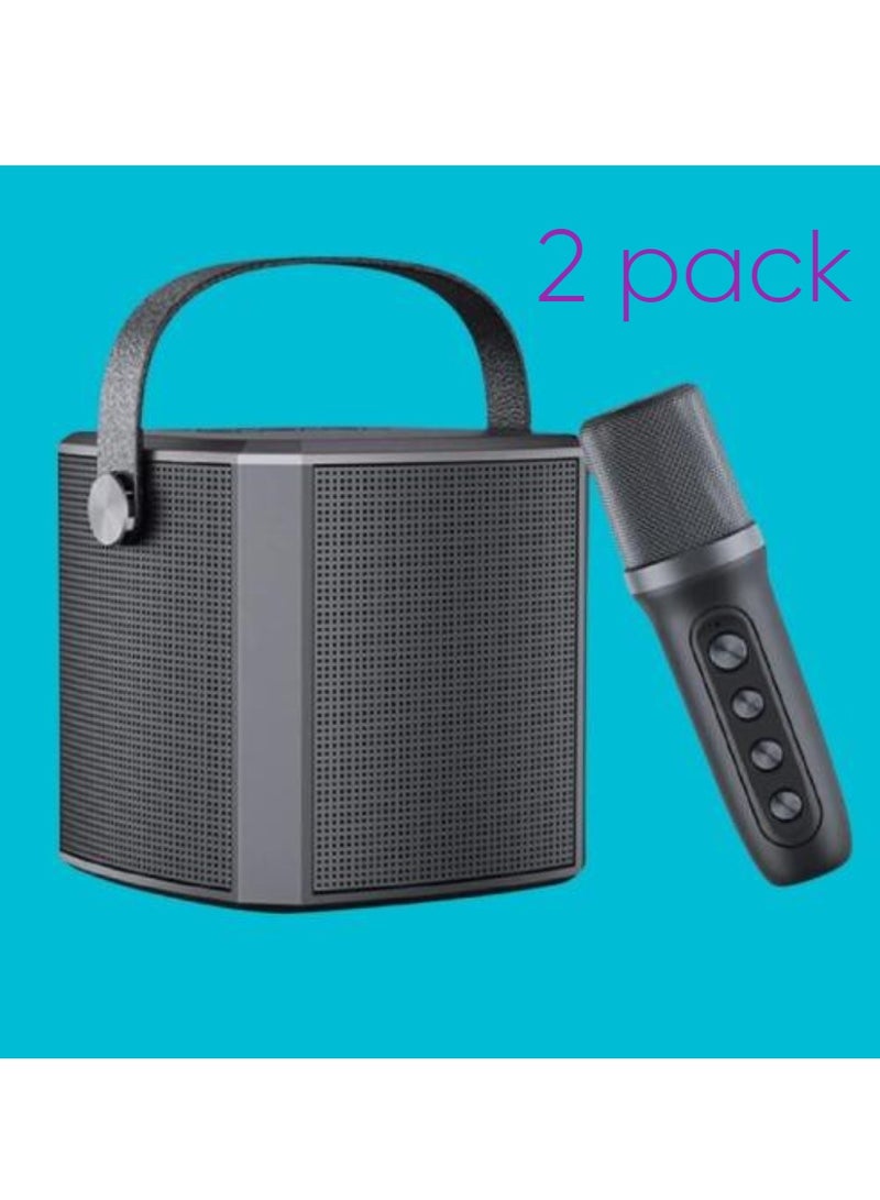 ELTRAZONE 2 Pack Karaoke Machine with UHF Wireless Microphones for Adults & Kids | Portable Bluetooth PA Speaker System | Supports Vocal Cut for Home Parties, Meetings, Weddings | Rechargeable, Loud Sound, LED Light Effects | Perfect for Celebrations & Events - Image 1