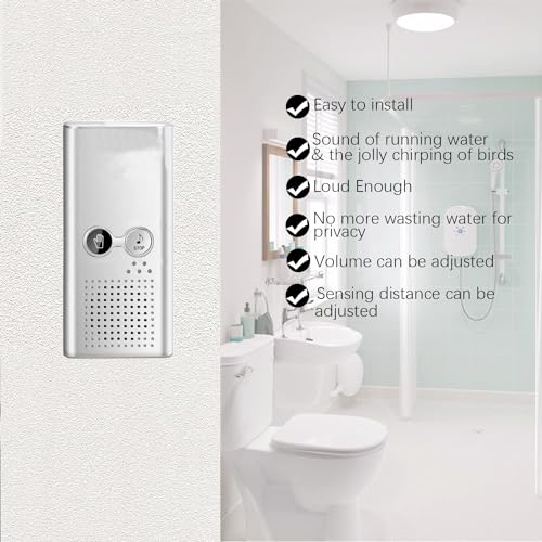 KiaoTime Bathroom White Noise Machine for Privacy - Bathroom Noise Blocker - Toilet Restroom Sound Machine of Running Water with Birds Chirping Songs for Privacy - Image 3