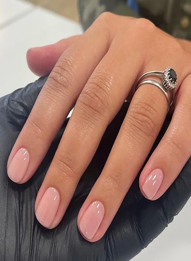 HJKDSFD Extra Short Press on Nails Acrylic Square Fake Nails with Nail Glue Nude Pink False Nails with Artificial Glossy Designs Full Cover Stick on Nails for Women Nail Decorations - Image 1