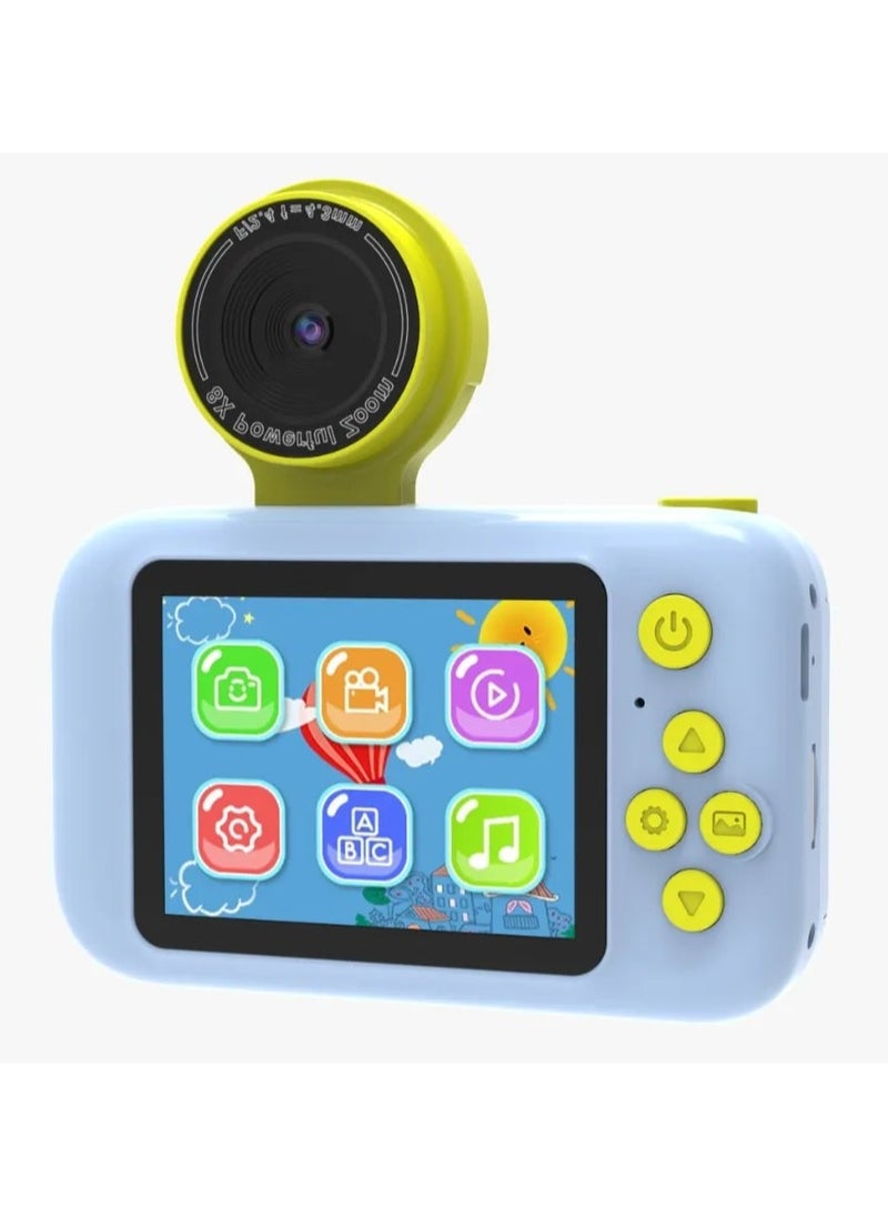 porodo - Flip Digital Camera for Kids with Tripod Stand and 2.4" Wide Screen / 4H Battery Life / 48MP Image Resolution / 180° Flip Lens - Blue - Image 1