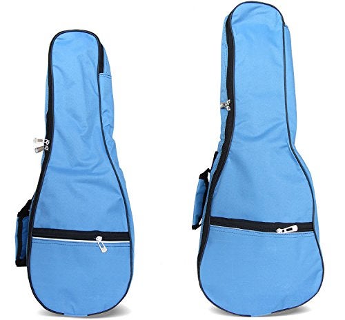 HOT SEAL Waterproof Durable Colorful Ukulele Cotton Case Bag with Storage (21in, light blue) - Image 2