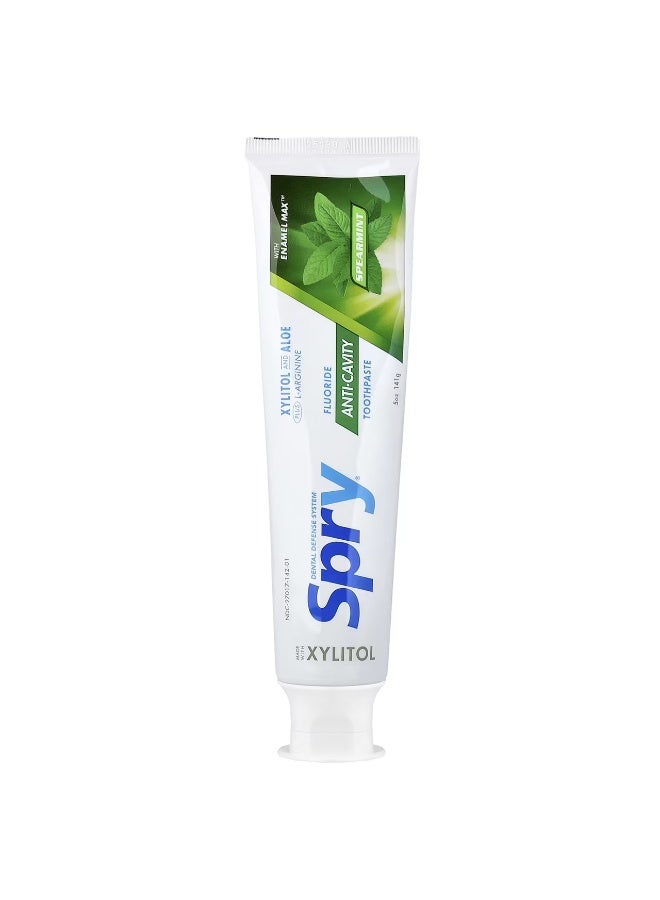 Xlear, Spry® Toothpaste, Anti-Cavity with Fluoride, Spearmint, 5 oz (141 g)