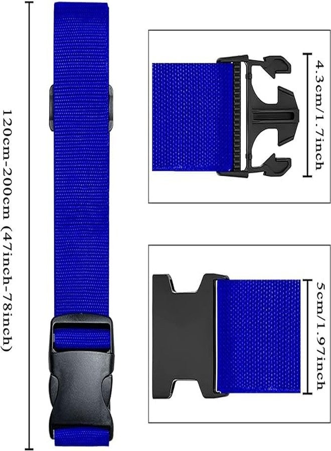 iCONY أحزمة أمتعة للحقائب، لتثبيت أغراضك، مصنوعة من مادة حزام الأمان، مقاس 2 بوصة × 6.5 قدم، مناسبة لحقائب الترولي وحقائب السفر (عبوة من 4 قطع، لون أزرق). - Image 3