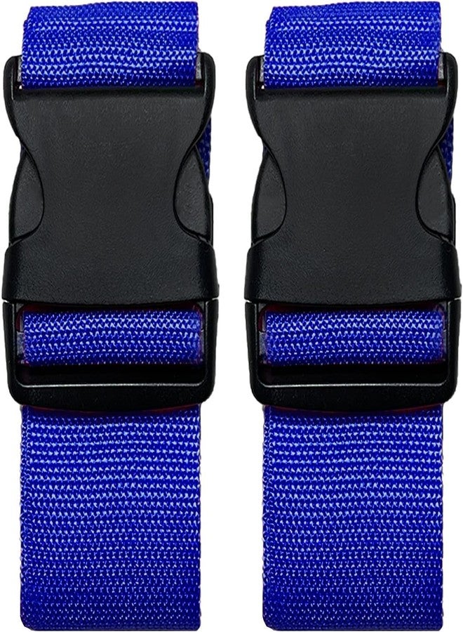 iCONY أحزمة أمتعة للحقائب، لتثبيت أغراضك، مصنوعة من مادة حزام الأمان، مقاس 2 بوصة × 6.5 قدم، مناسبة لحقائب الترولي وحقائب السفر (عبوة من 4 قطع، لون أزرق). - Image 4