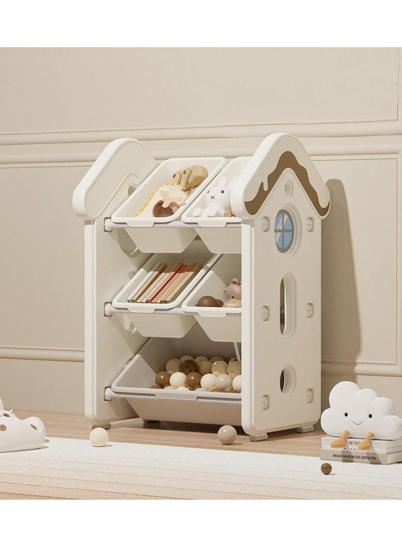 Arabest - Deluxe Multi-Box Toy Storage Box, Large Capacity Storage Unit, Children's Toy Storage Box, Playroom Display Unit (Combo One , White) - Image 1