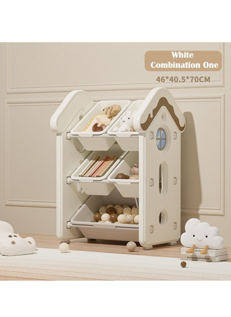 Arabest - Deluxe Multi-Box Toy Storage Box, Large Capacity Storage Unit, Children's Toy Storage Box, Playroom Display Unit (Combo One , White) - Image 1