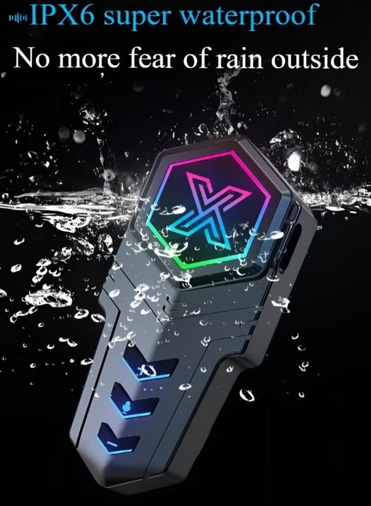 سماعات خوذة دراجات نارية - ميكروفون مزدوج بإلغاء الضوضاء، بأضواء RGB مبهرة وباس قوي ومقاومة الماء IPX6، متوافقة مع جميع الخوذ - Image 1