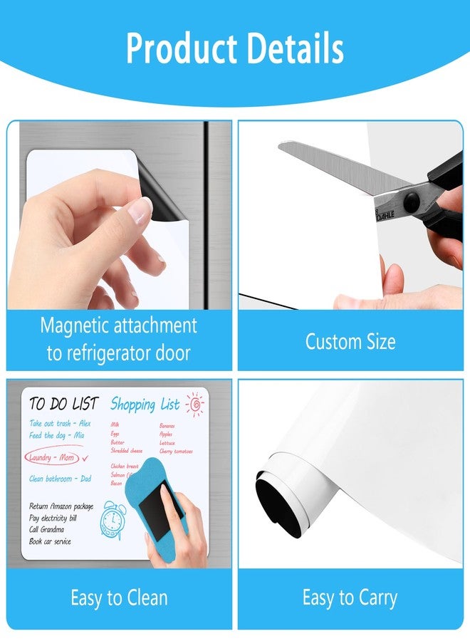 Windance Magnetic White Board for Fridge 12”x18” 2 Pack Small Dry Erase Board for Kitchen Organizer and Planner, Fridge Whiteboard for Family to-do List, Includes Markers and Eraser - Image 5