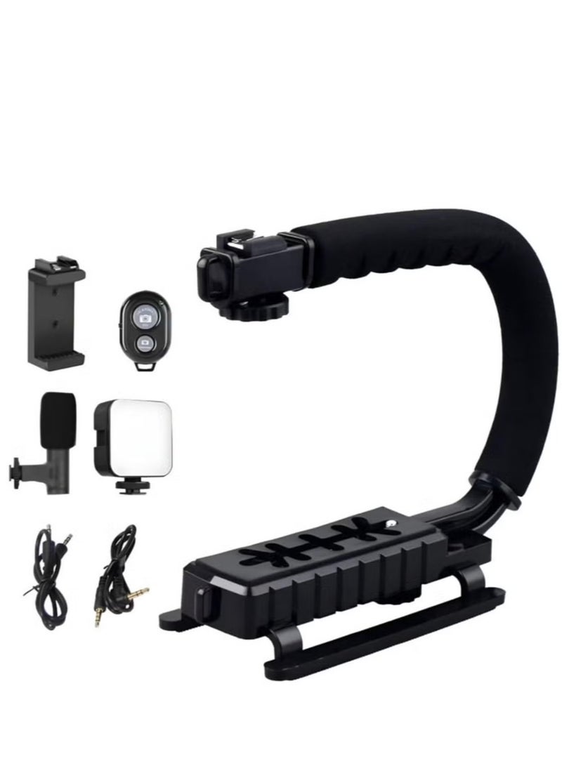 TIGER Video Making Kit – Portable Camera Stabilizer, Fill Light, Microphone, Universal Photography & Video Handheld Vlog Stand Stabilizer Kit for Phone & Camera Video Recording – Complete Vlogging Setup for Content Creators  - Image 3