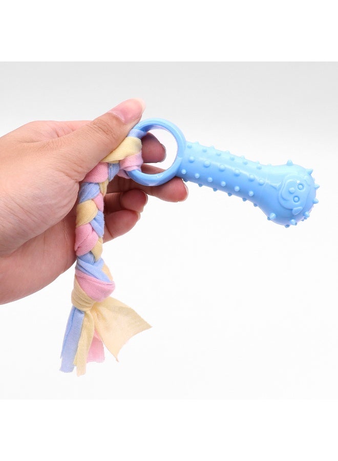 Puppy Chew Toys, 6-Piece Puppy Teething Chew Toy Set, with Ball and Colorful Rope, Natural Rubber, Interactive Pet Toy, Suitable for Small and Medium Dogs (Blue) - Image 2