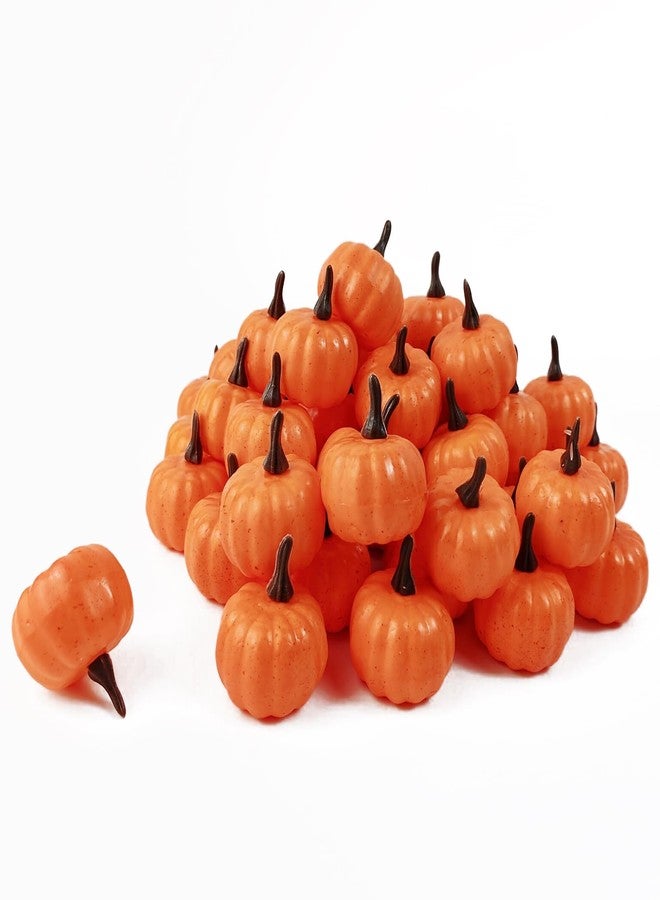 ROYHOO 20PCS Mini Artificial Pumpkins, Fall Harvest Simulation Pumpkins Decor Fake Fruit Home Decor for Halloween Thanksgiving Party Decorations (Orange) - Image 3