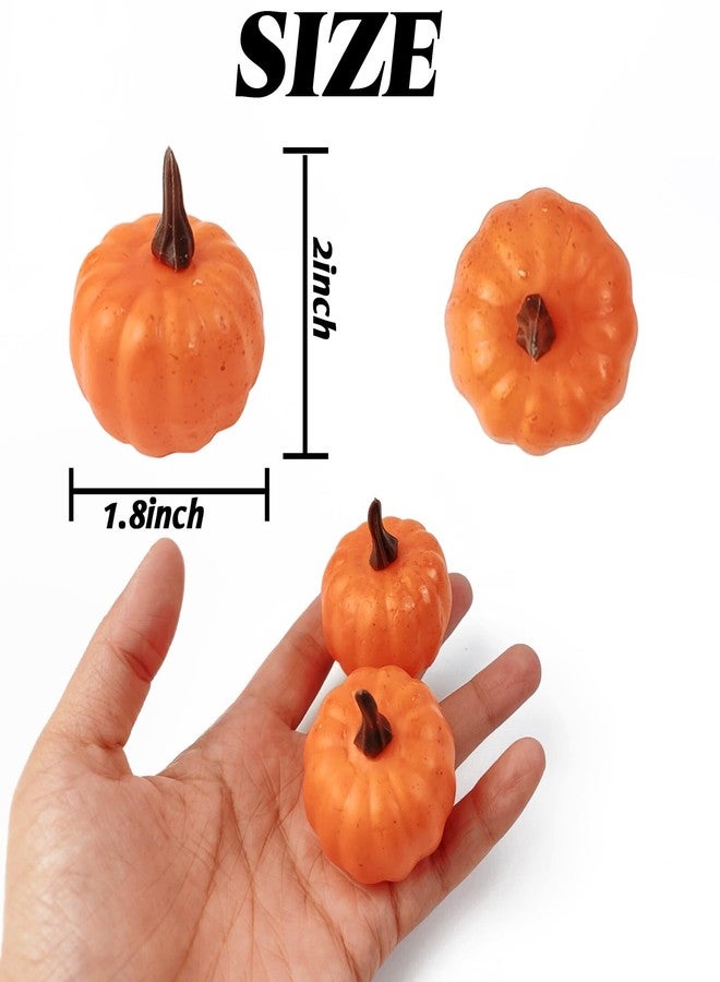 ROYHOO 20PCS Mini Artificial Pumpkins, Fall Harvest Simulation Pumpkins Decor Fake Fruit Home Decor for Halloween Thanksgiving Party Decorations (Orange) - Image 2