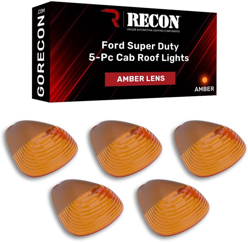 RECON 5-Pc Amber Lens Cab Roof Lights for Ford Super Duty - Image 1