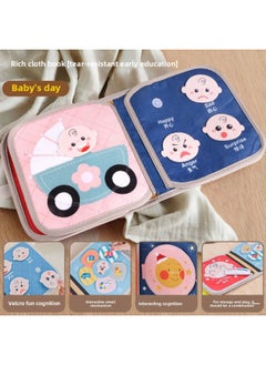 Generic Tear-And-Tear Book For Infant Early Education, Quiet Book With Velcro, Unbreakable And Chewable, Cognitive Educational Toy For 6-Month-Old Baby 8-Color:【baby’s Day】tearable Cloth Book  - Image 1