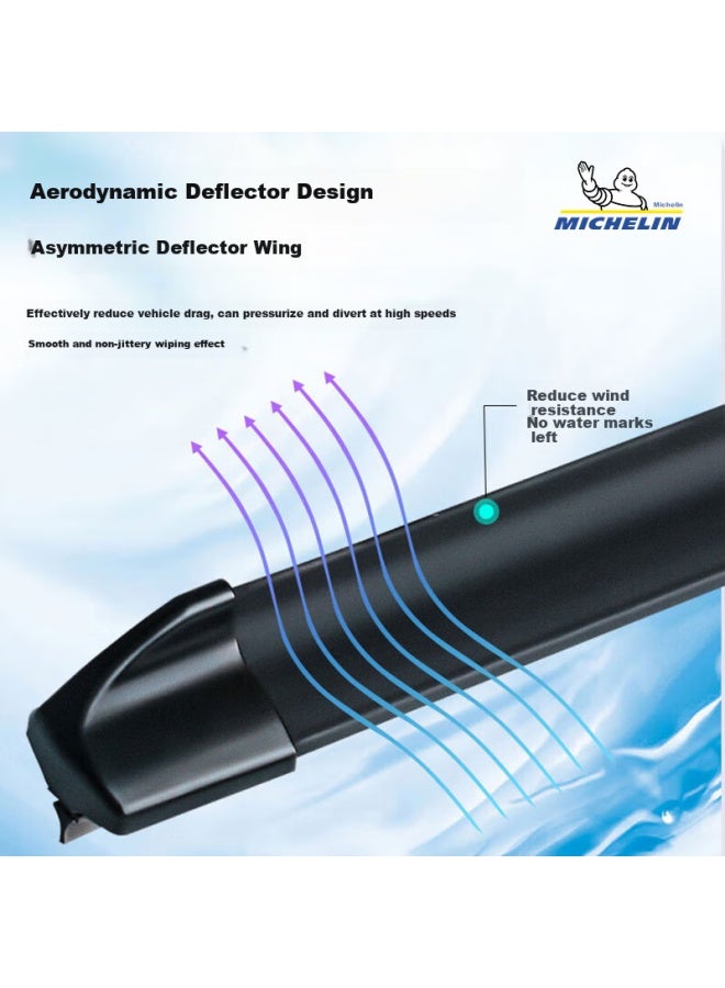 Michelin (Michelin) Visionless Windshield Wiper Blades Compatible With Huachen Bmw 5 Series 18-25, Ford Focus 19-25 - Image 5