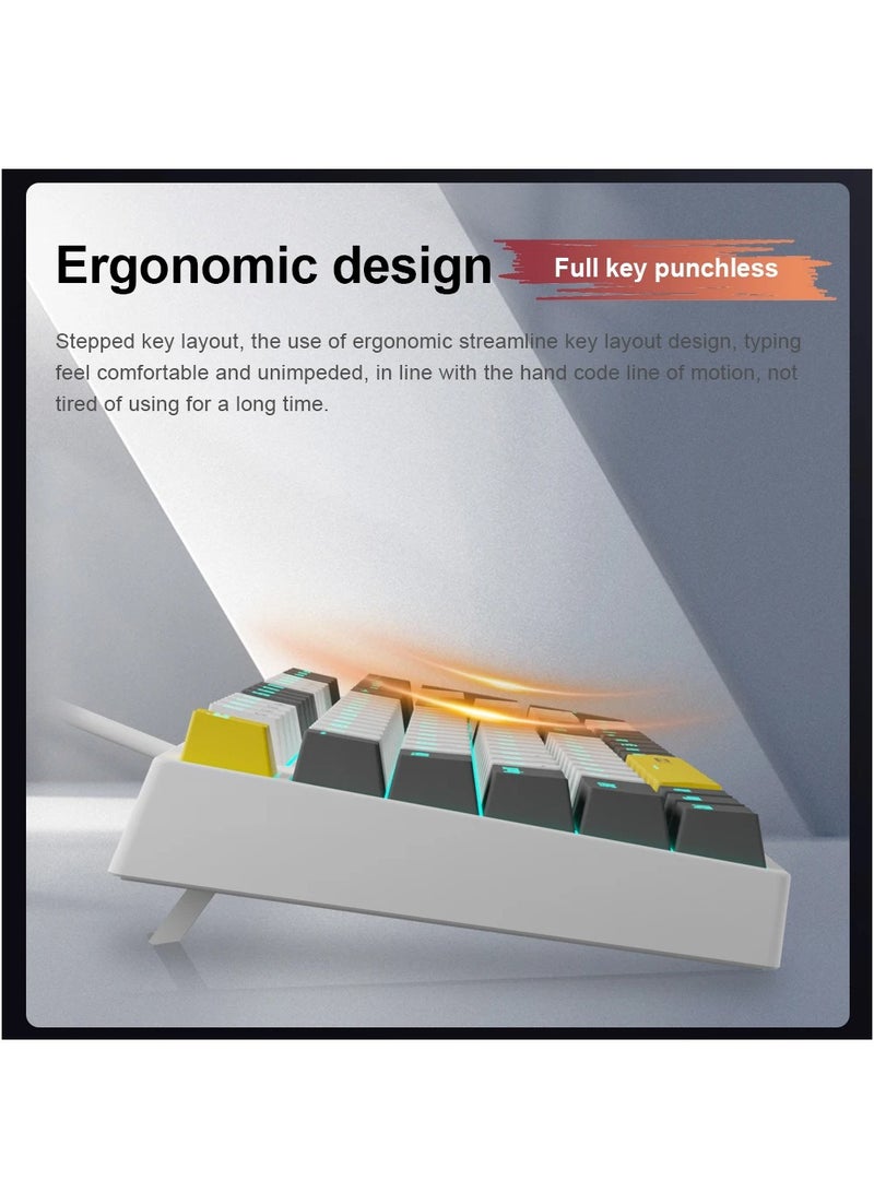 E-YOOSO Z-14 Mechanical Gaming Wired Keyboard,104 Key Blue Switch Full-Size Computer Keyboards for Computer PC Laptop Gamer Black Grey - Image 5