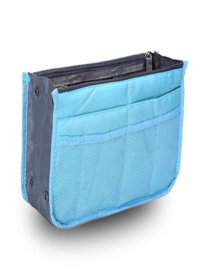 Flywind Daily Travel Utility and Toiletries Organizer Inserts Pouch for Girl Women Handbag Tote | Multipurpose Storage Compartments Ladies Accessories Hand Bag Purse (Light Blue) - Image 1