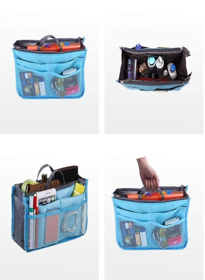 Flywind Daily Travel Utility and Toiletries Organizer Inserts Pouch for Girl Women Handbag Tote | Multipurpose Storage Compartments Ladies Accessories Hand Bag Purse (Light Blue) - Image 5